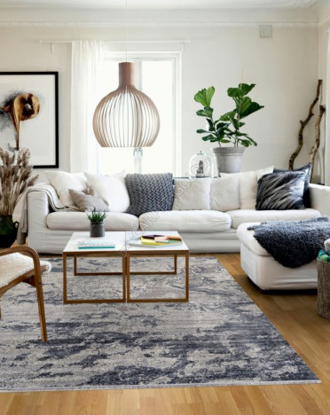 Ковер турецкий 267 DUBAI (Акрил, Эвкалиптовый шелк, серый, голубой)