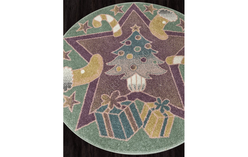 Ковер SV28 - GREEN - Круг - коллекция SOFIT