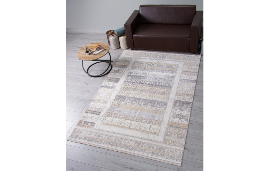 Ковер 00266 - GREY / BEIGE - Прямоугольник - коллекция DUBAI
