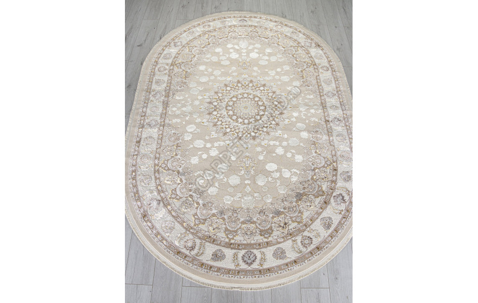 Ковер A050B - L.BEIGE / CREAM - Овал - коллекция ZARINA